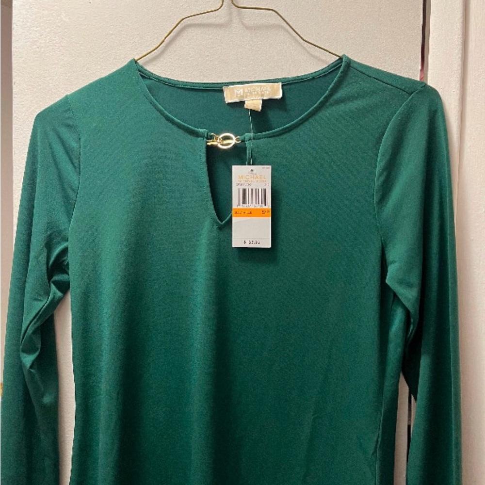 Michael Kors Green Long Sleeve Blouse